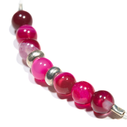 Bracelet artisanal bulle de vie agate rose