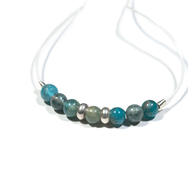 Bracelet artisanal bulle de vie apatite bleue